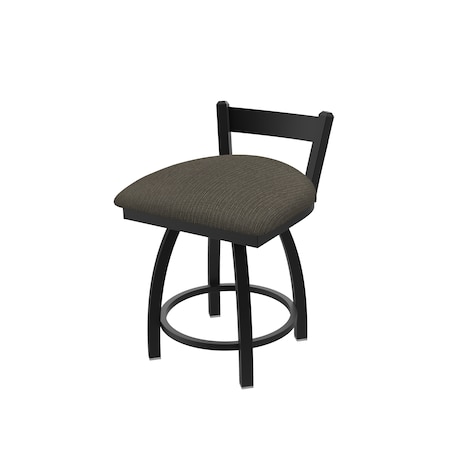 Holland Bar Stool Co 18" Low Back Swivel Vanity Stool, Black Wrinkle, Graph Chalice Seat 82118BW019